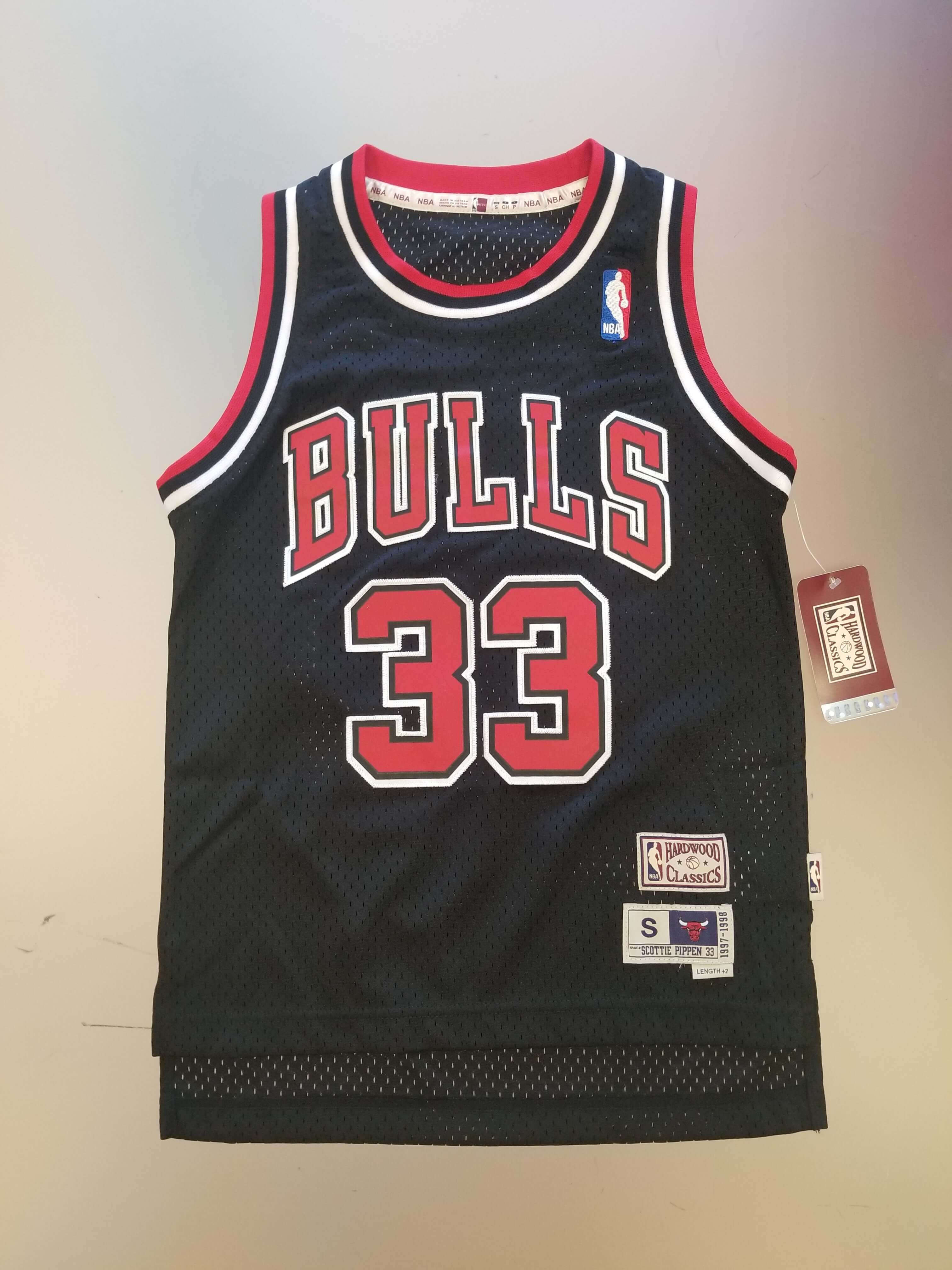 Chicago Bulls Youth Scottie Pippen 33 Jersey Hardwood Classic Swingman Black