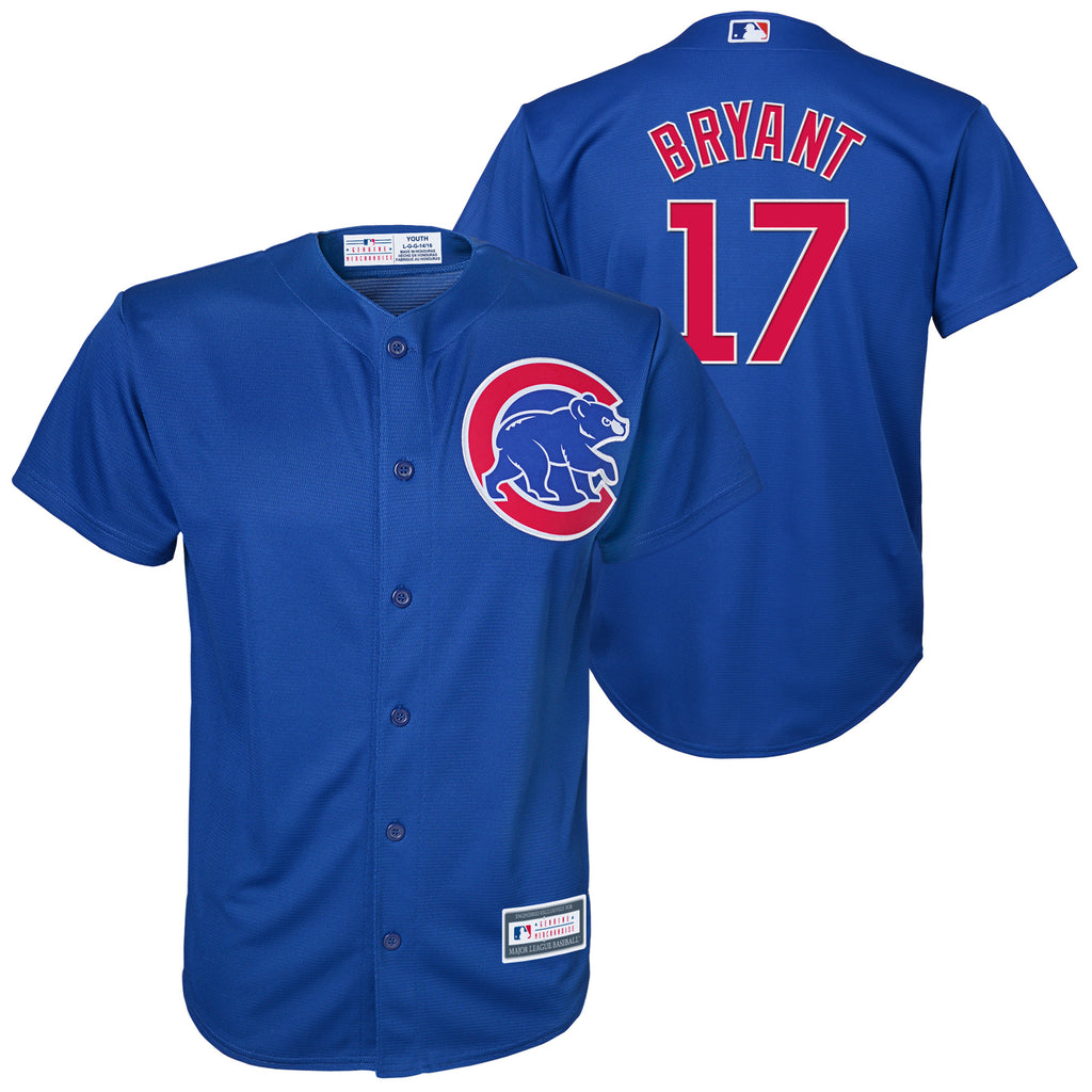 Javier Baez Jersey Shirt Youth Small Blue Chicago Cubs #9 Majestic