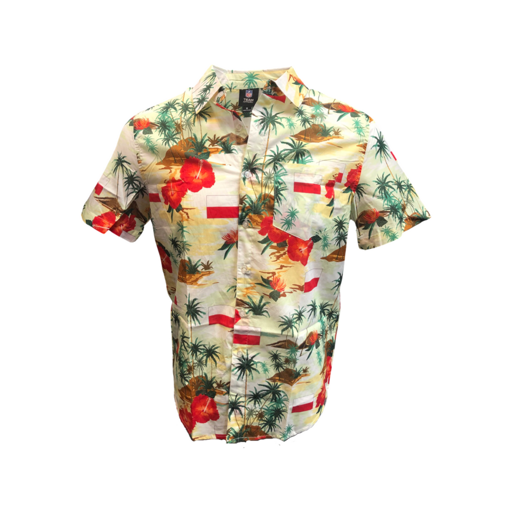 FOCO Chicago Cubs Floral Button Up Shirt