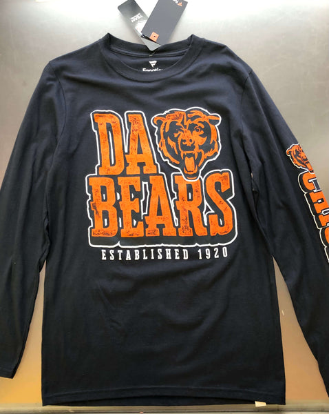 Chicago Bears NFL Team Apparel Cutler Long Sleeve Size L Blue 100% Cotton  Shirt