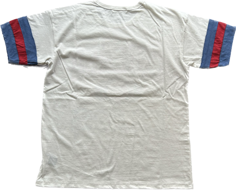 Vintage Majestic Chicago Cubs T-Shirt Small Stripe V Neck Ringer